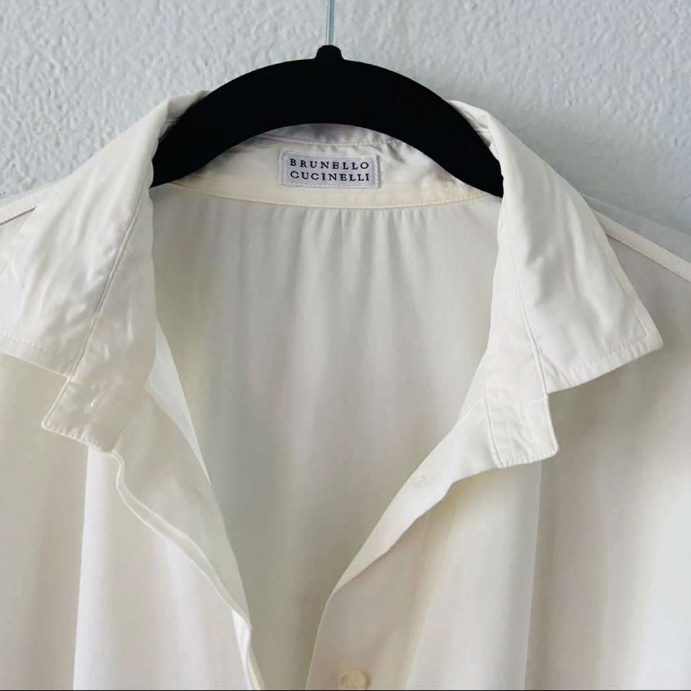 Brunello Cucinelli Cream Button Down Shirt - Picture 5 of 10